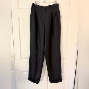 Giorgio’s Palm Beach Wool Pleated Trousers‎ Size 40 High Waist Vintage Black NWT
